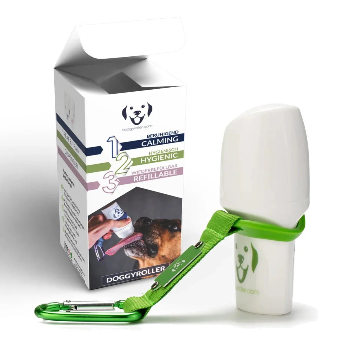 Doggyroller met karabijnhaak groen - The Raven Shop