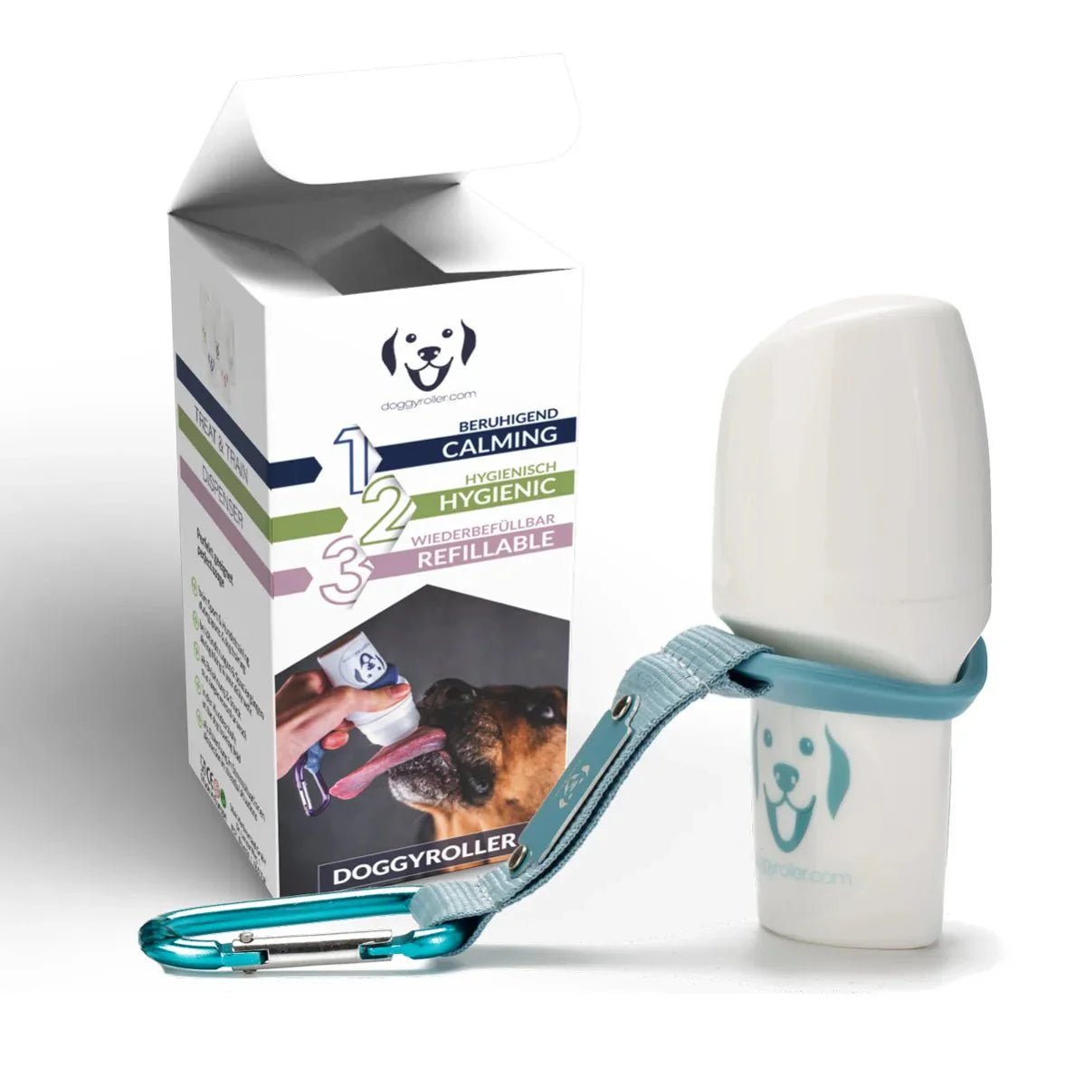 Doggyroller met karabijnhaak turquoise - The Raven Shop