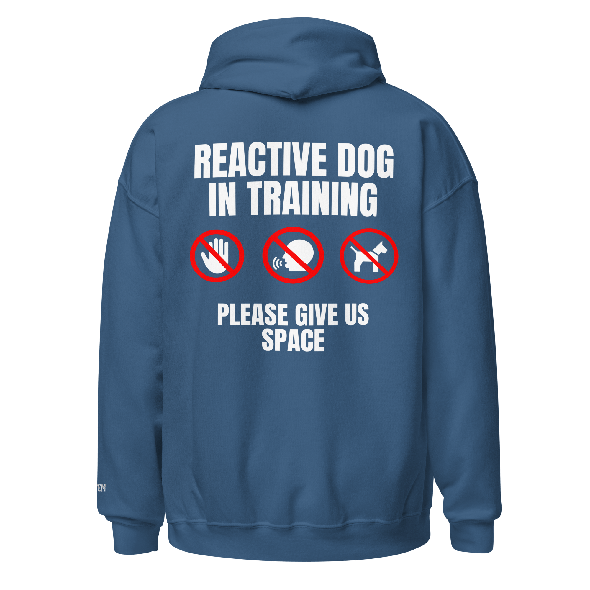 The Raven - Reactive dog in training - White print - Unisex Hoodie - The Raven Shop