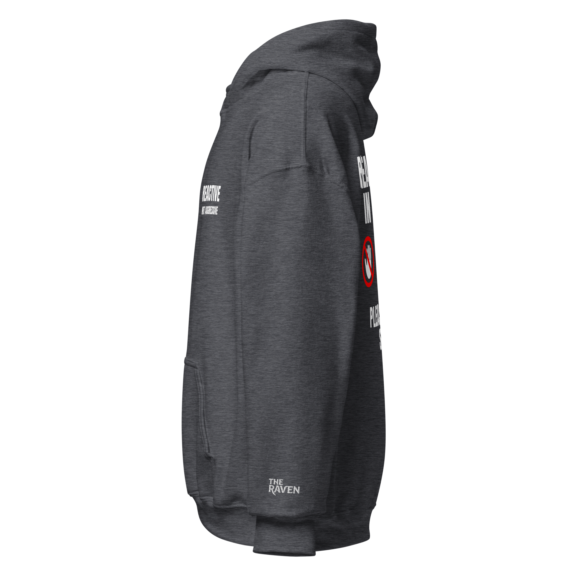 The Raven - Reactive dog in training - White print - Unisex Hoodie - The Raven Shop