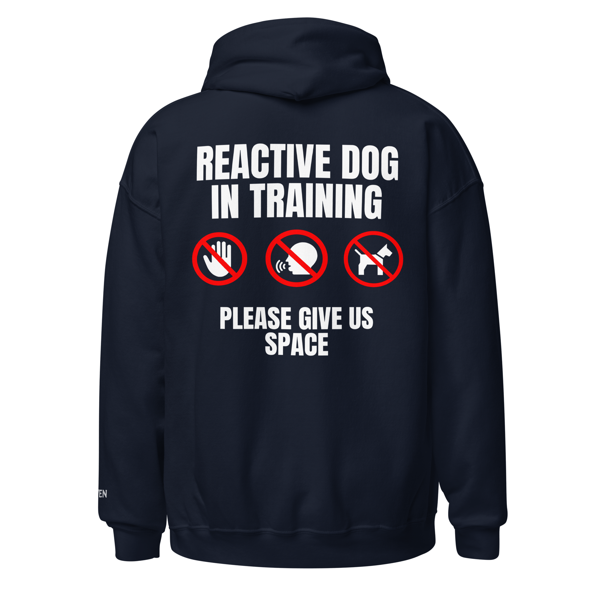The Raven - Reactive dog in training - White print - Unisex Hoodie - The Raven Shop