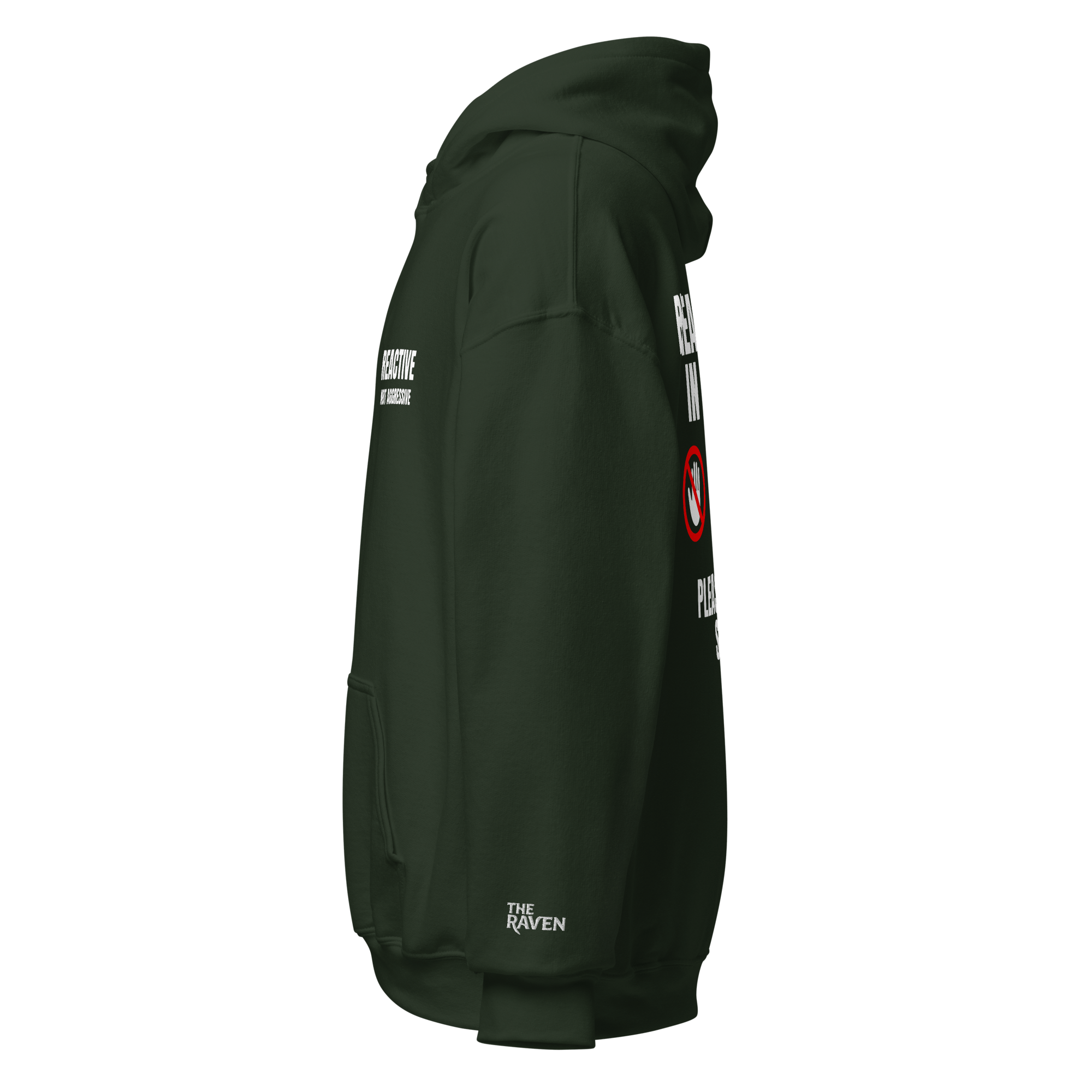 The Raven - Reactive dog in training - White print - Unisex Hoodie - The Raven Shop