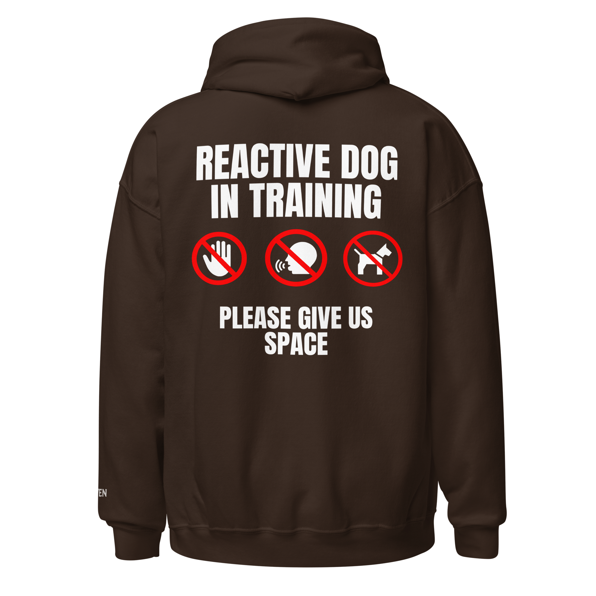 The Raven - Reactive dog in training - White print - Unisex Hoodie - The Raven Shop