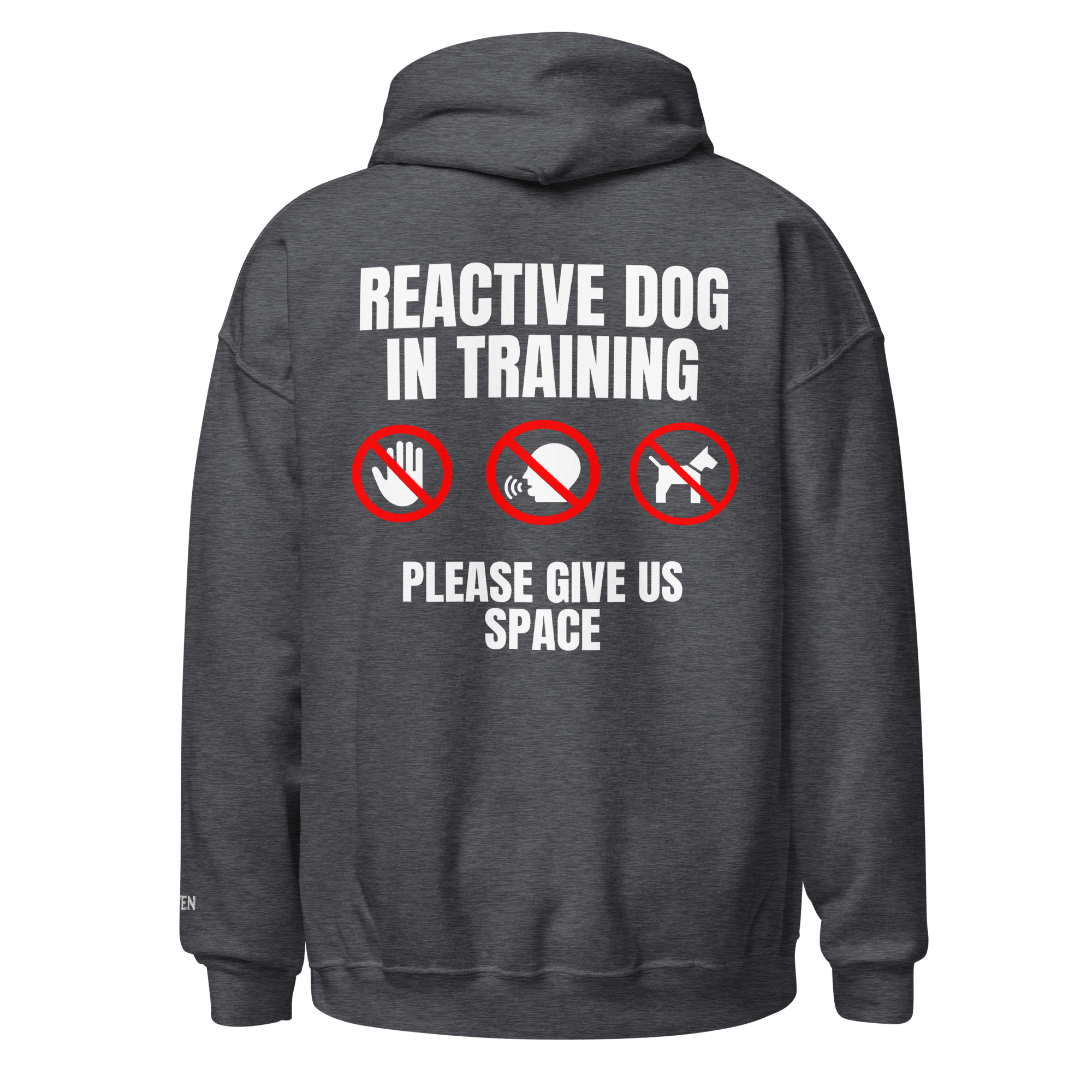 The Raven - Reactive dog in training - White print - Unisex Hoodie - The Raven Shop