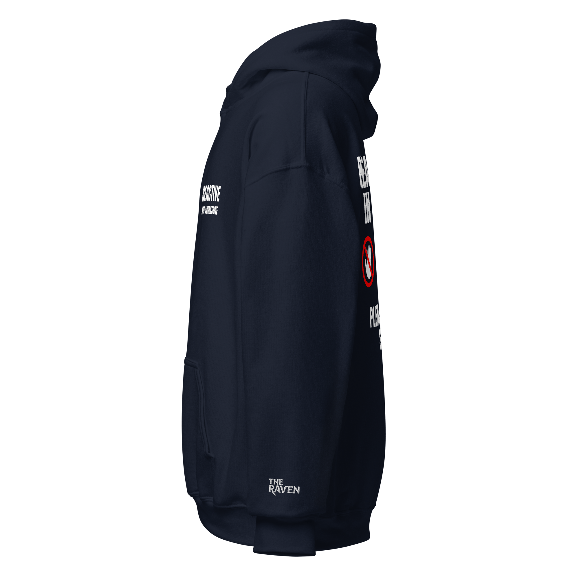 The Raven - Reactive dog in training - White print - Unisex Hoodie - The Raven Shop