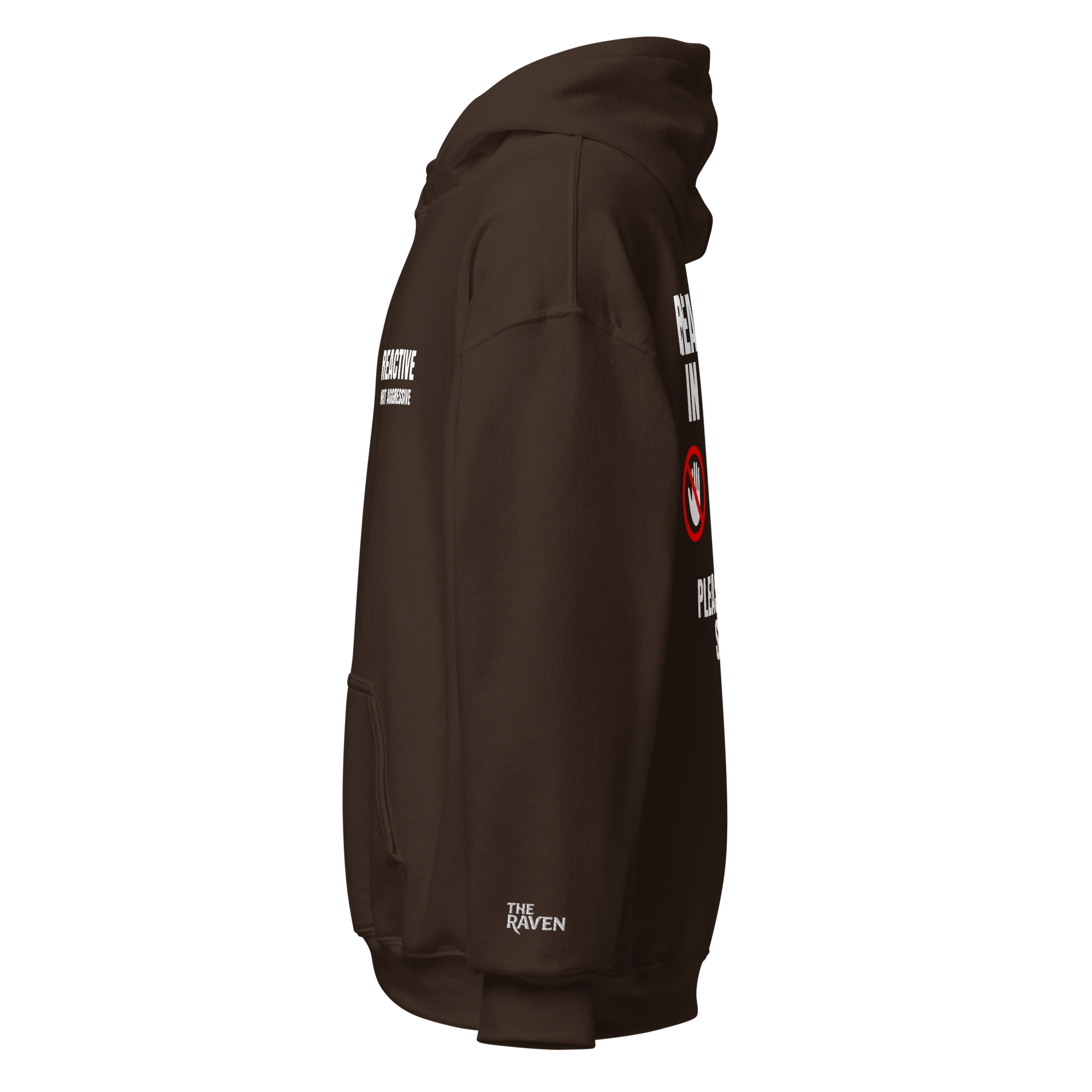 The Raven - Reactive dog in training - White print - Unisex Hoodie - The Raven Shop