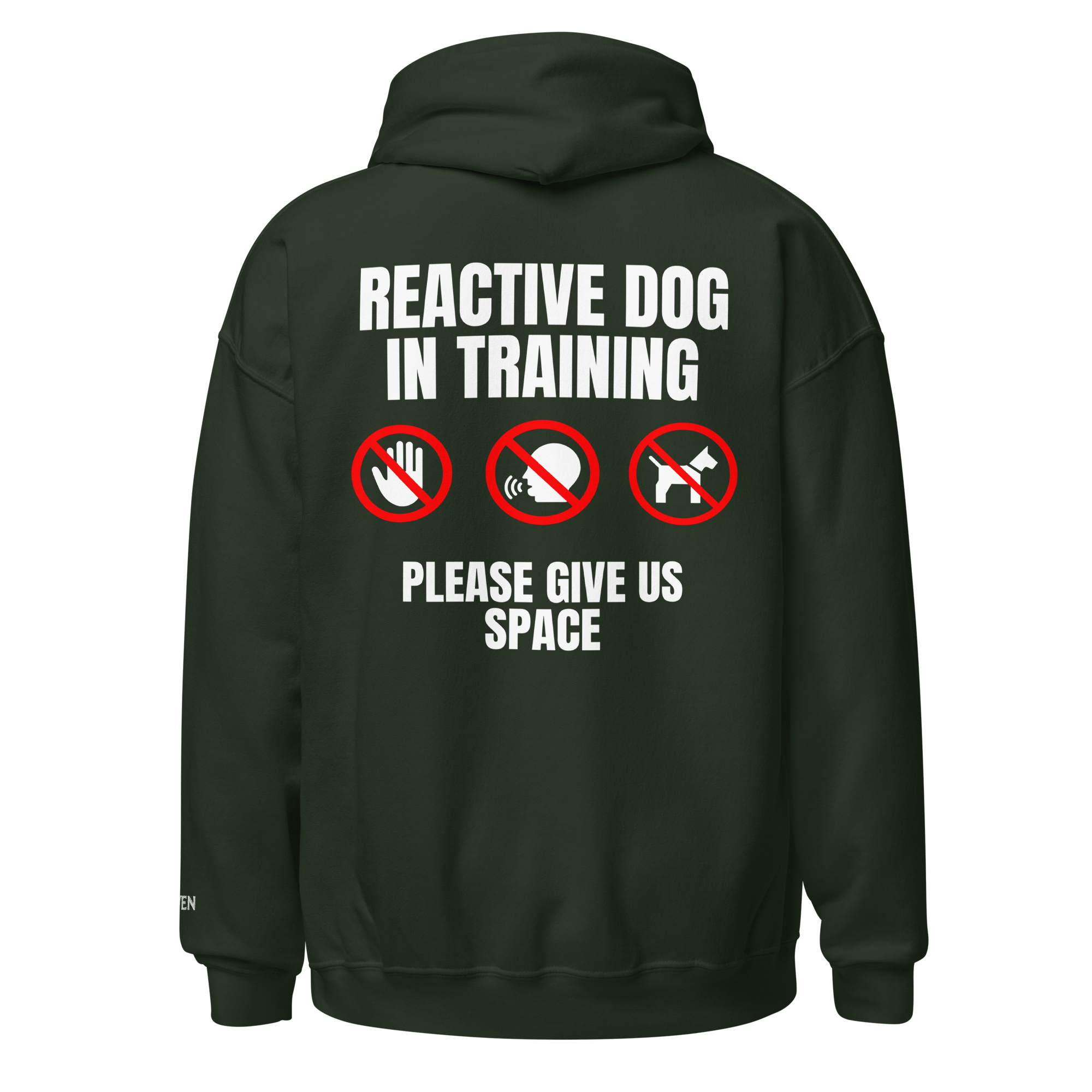 The Raven - Reactive dog in training - White print - Unisex Hoodie - The Raven Shop