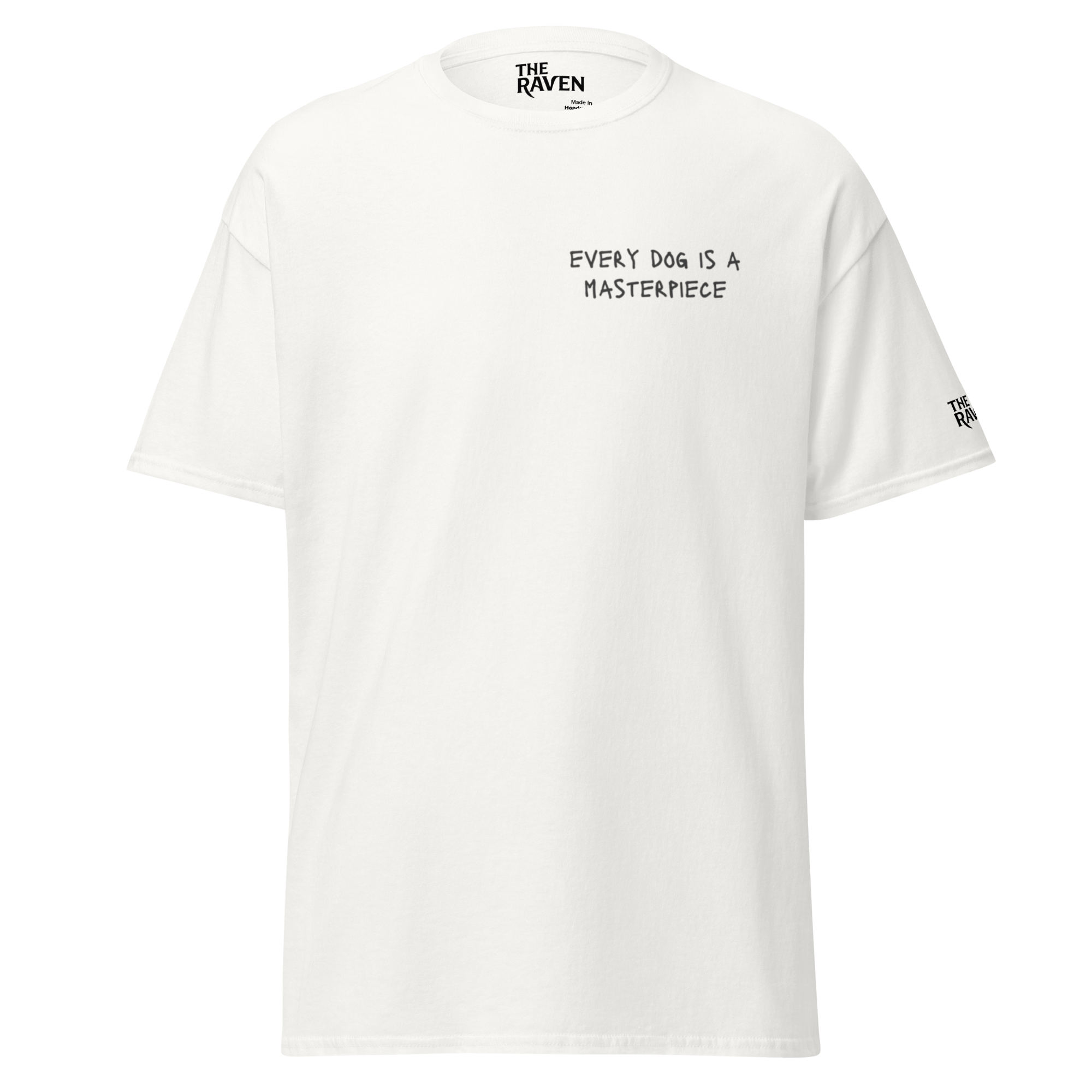 The Raven T-shirt - Dog training is art - White - Unisex - The Raven Shop