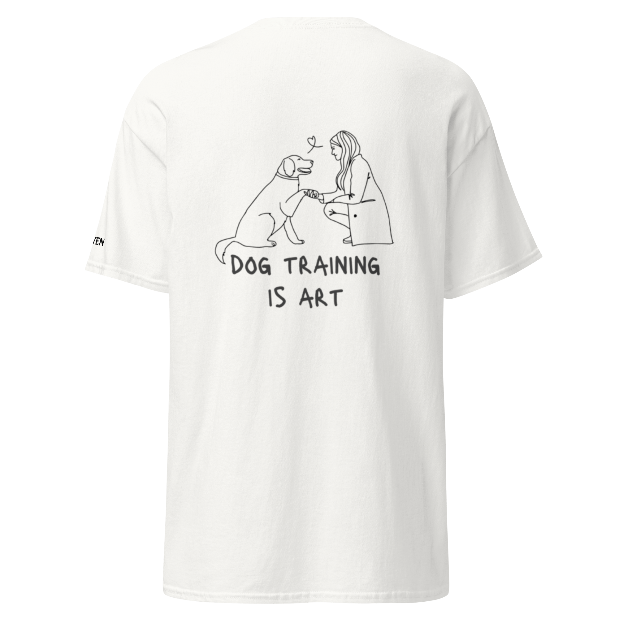 The Raven T-shirt - Dog training is art - White - Unisex - The Raven Shop