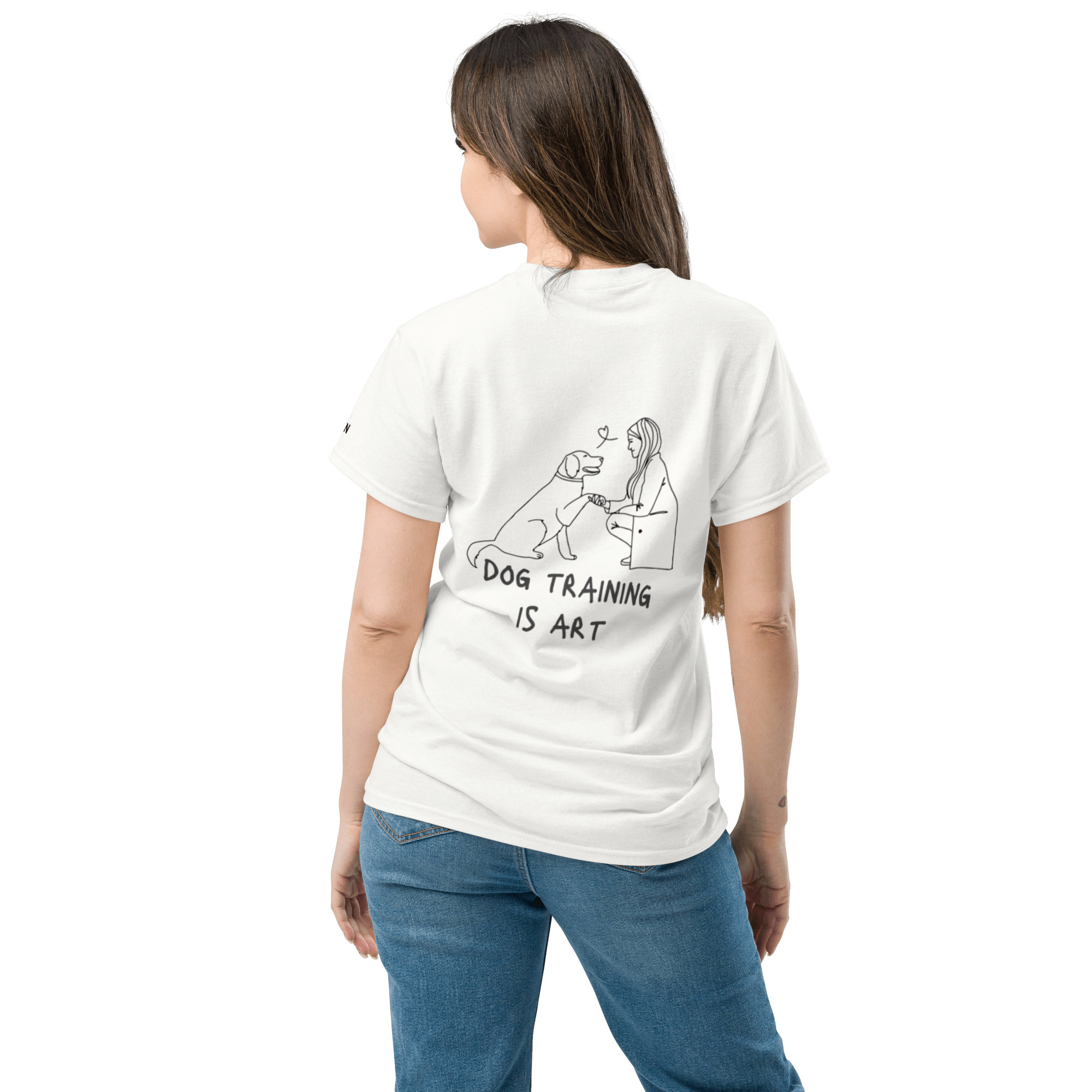The Raven T-shirt - Dog training is art - White - Unisex - The Raven Shop