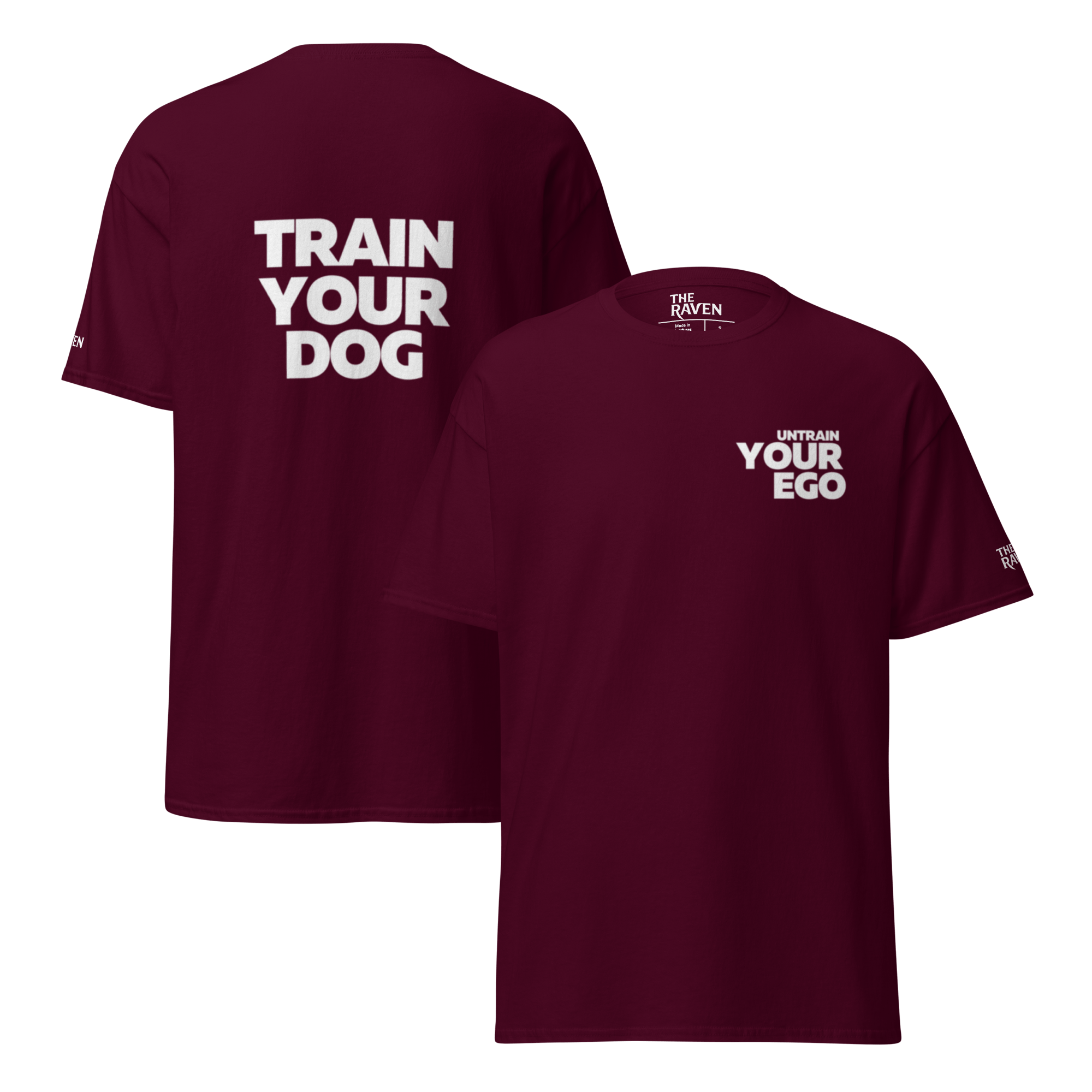 The Raven T-shirt - Untrain your ego (white print) - Unisex - The Raven Shop