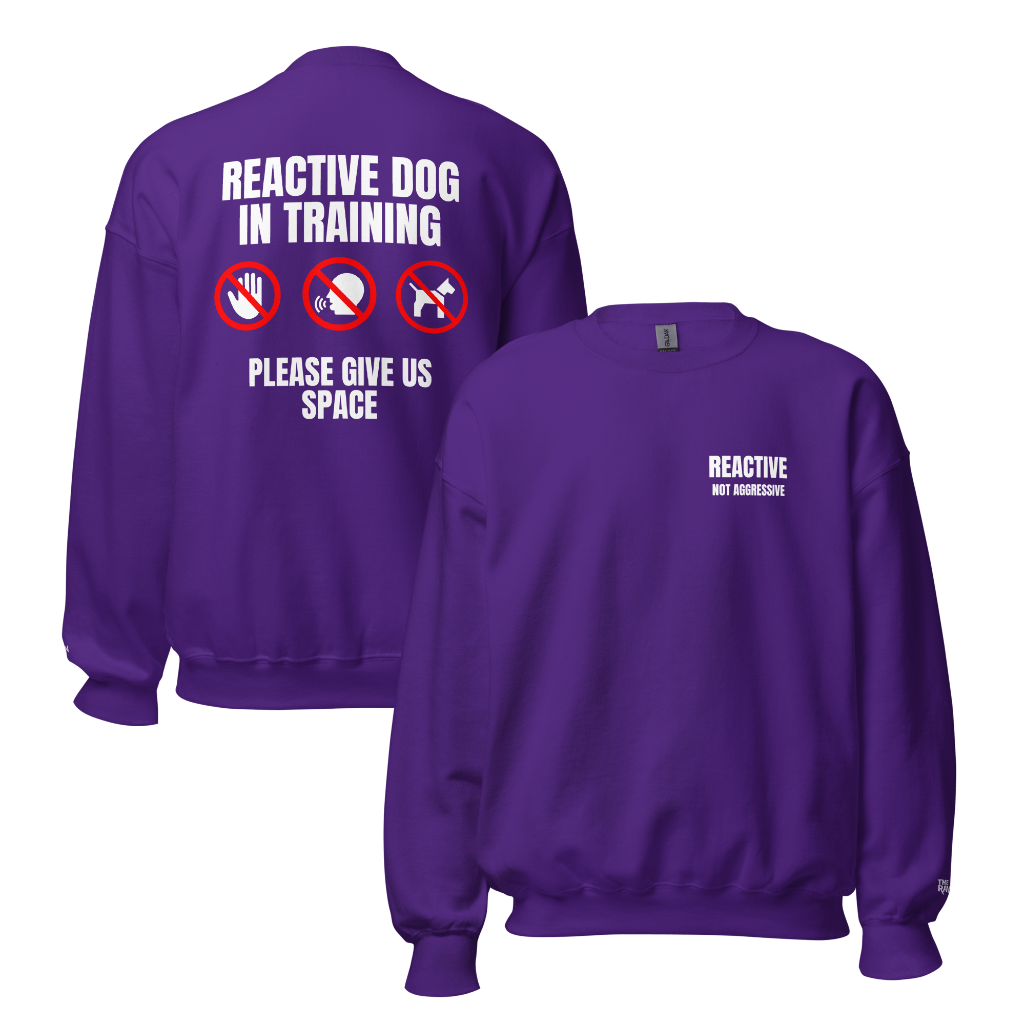 The Raven Unisex Sweater - Reactive dog in training - White print - The Raven Shop