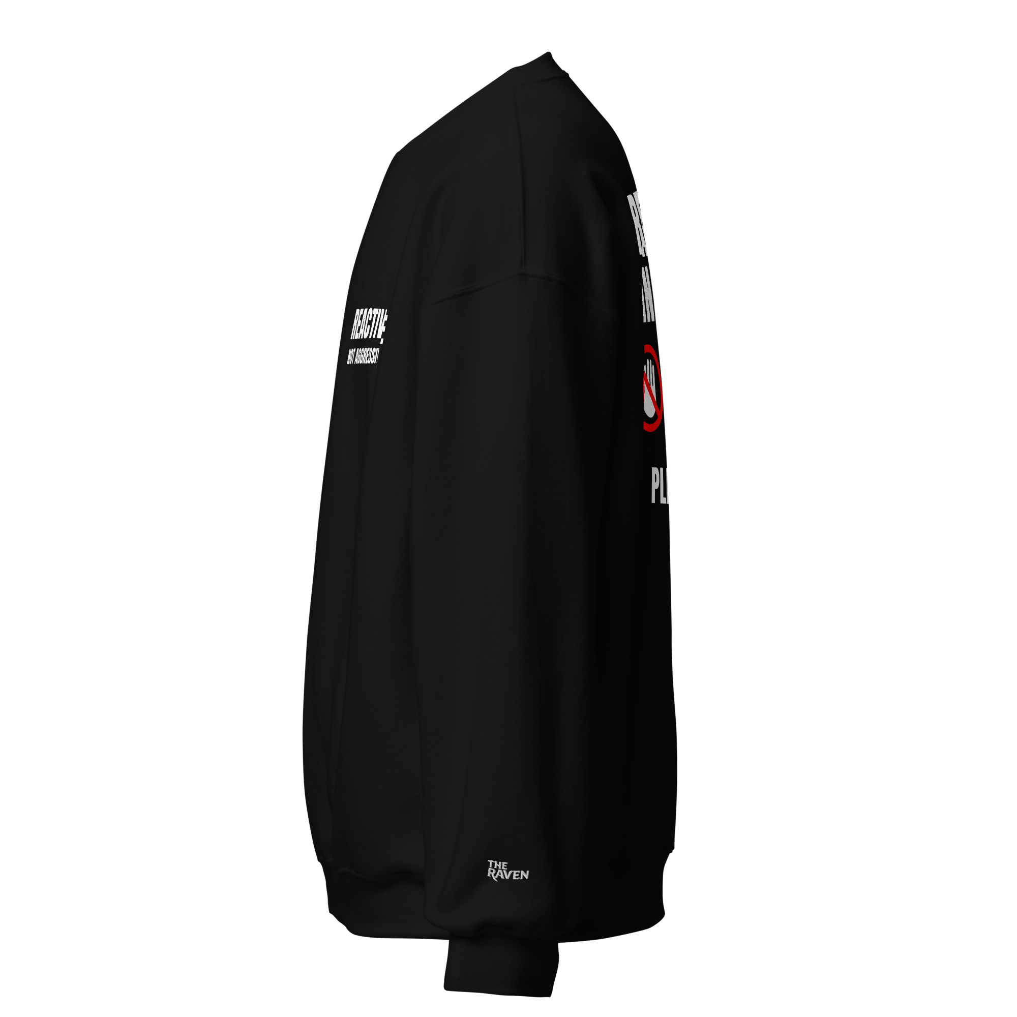 The Raven Unisex Sweater - Reactive dog in training - White print - The Raven Shop