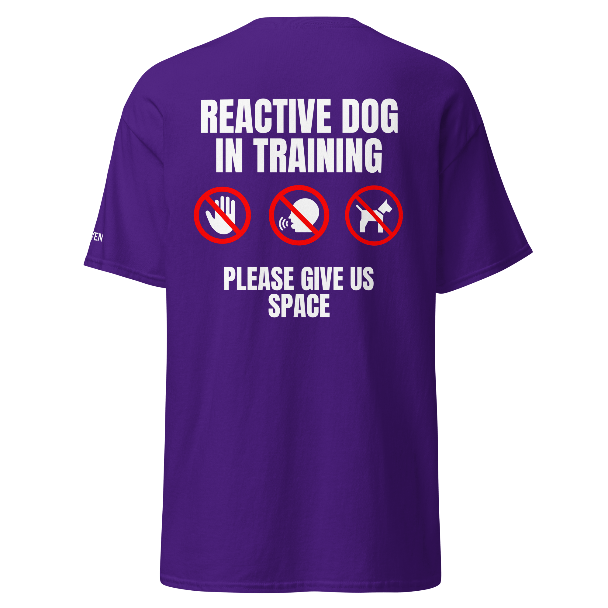 The Raven Unisex T-shirt - Reactive dog in training - white print - The Raven Shop