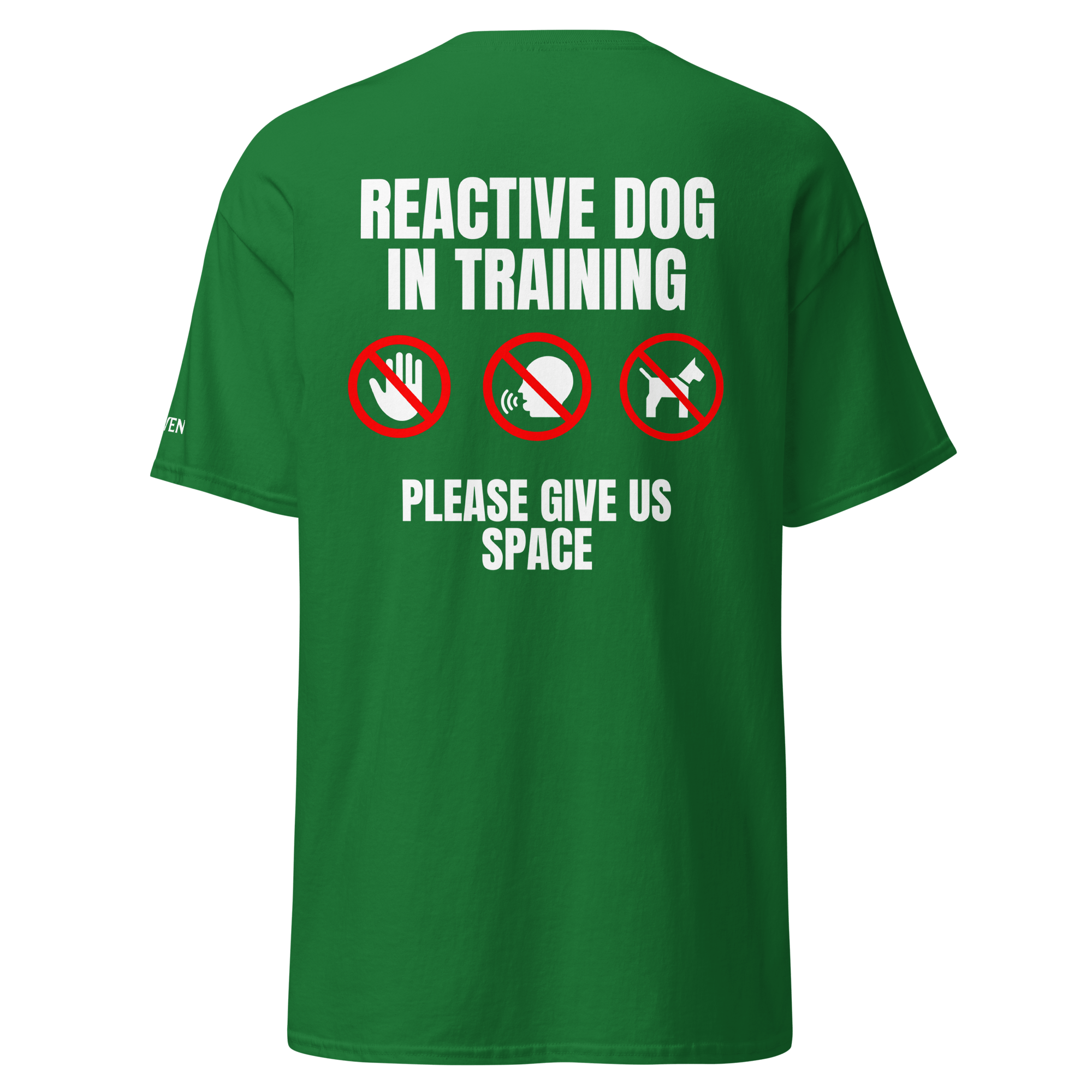 The Raven Unisex T-shirt - Reactive dog in training - white print - The Raven Shop
