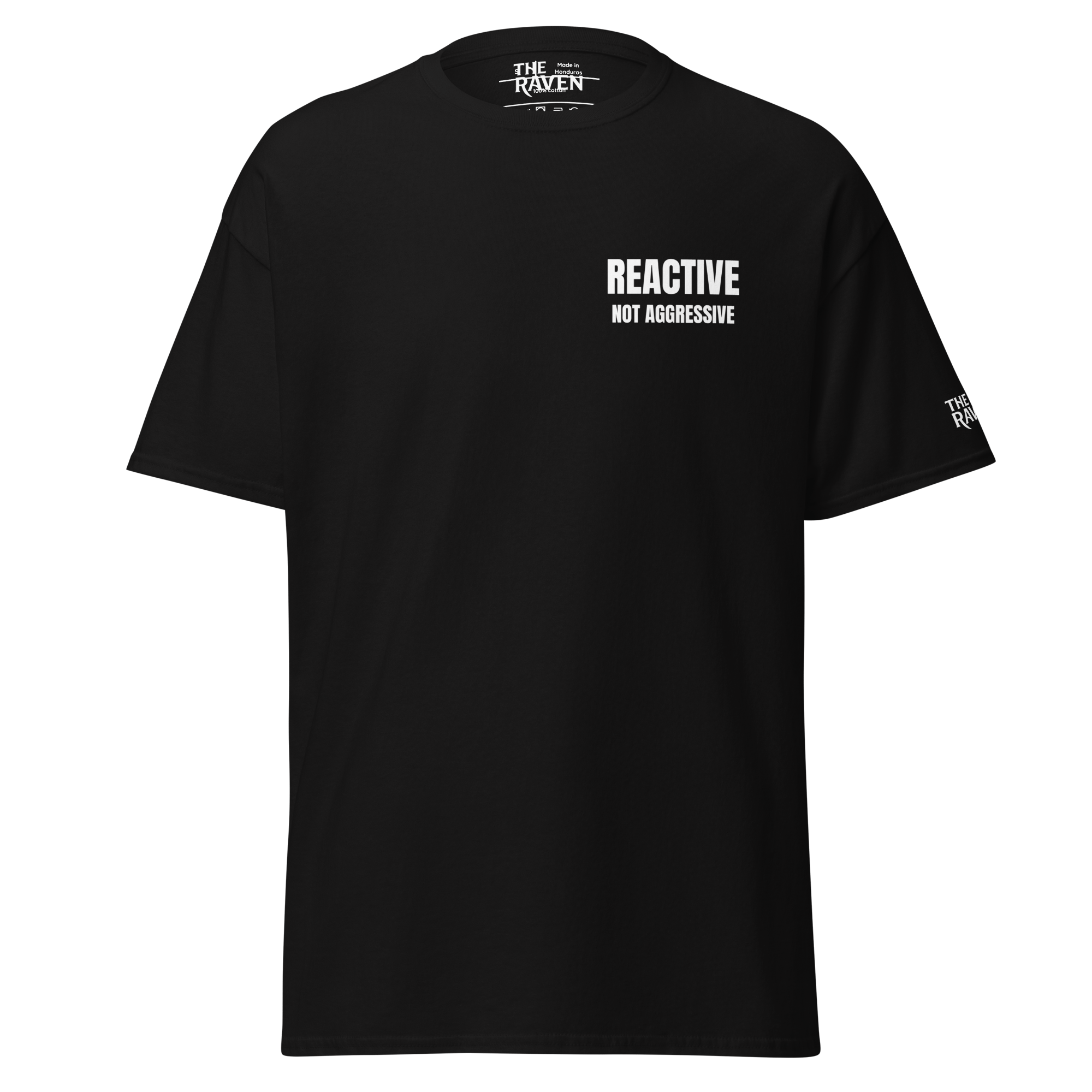 The Raven Unisex T-shirt - Reactive dog in training - white print - The Raven Shop