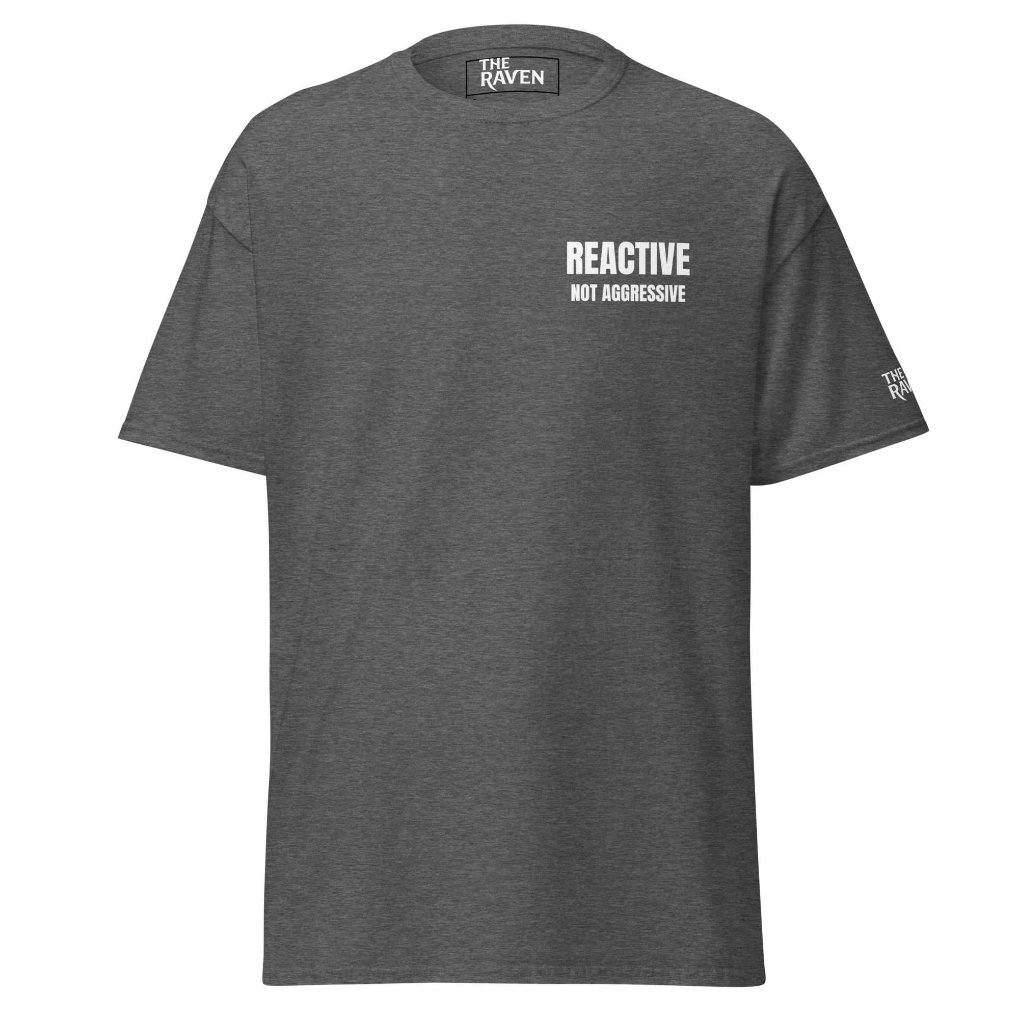 The Raven Unisex T-shirt - Reactive dog in training - white print - The Raven Shop