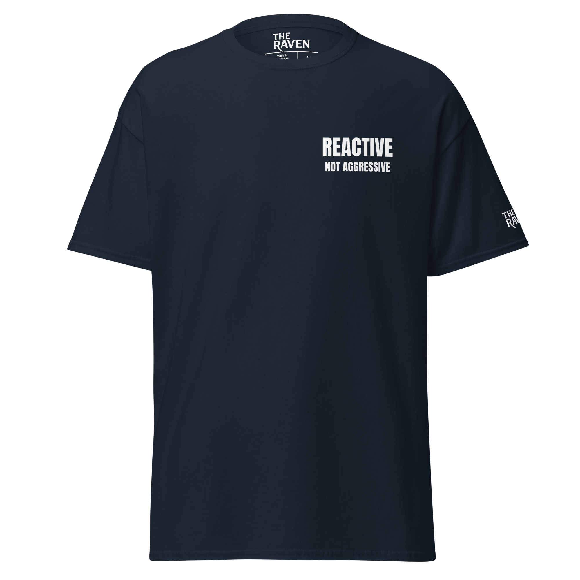 The Raven Unisex T-shirt - Reactive dog in training - white print - The Raven Shop