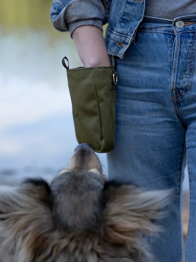 Trendpet Snaxx trainingstasje olive geen - The Raven Shop